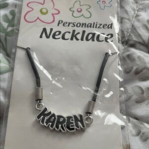 Karen Personalized Black Necklace for Kids